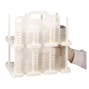 SP Scienceware Petri Dish Rack 100mm 42 Place White Ea