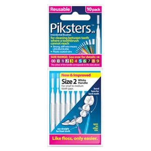 Piksters Interdental Brush Size 2 White 10pk/Bx, 10 BX/CA