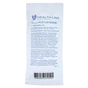 Healthline IV Administration Set Needleless Yinj Site: 6 88 10Drp 19.8mL 50/Bx