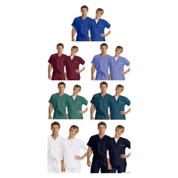 Fashion Poplin Scrub Shirt Pckt Set-In Short Sleeves 4X Large MstGrn Unisex Ea