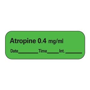 Anesthesia Label DTI Atropine 0.4mg/mL Green 1-1/2x1/2" 600/Rl