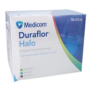 Duraflor Halo Fluoride Vrnsh Bulk Pack Unit Dose 5% NaF 0.5 mL Wild Berry 250/Ca