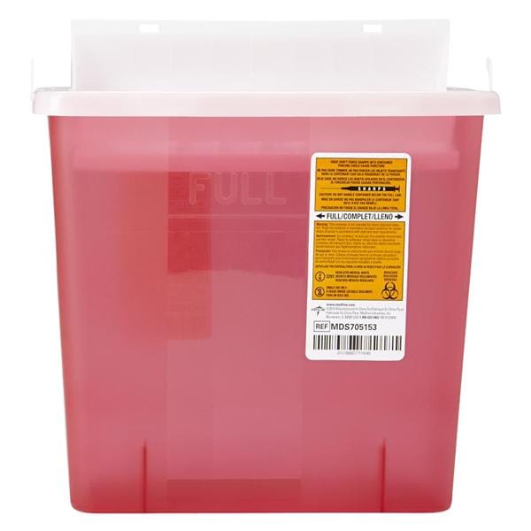 Sharps Container 5qt Translucent Red 23.25x19.25x12.25" Ld Lck Ld Plstc 20/Ca