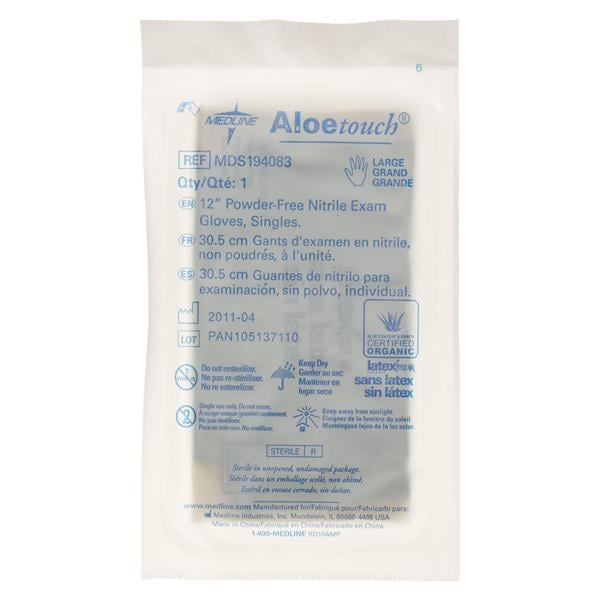 Aloetouch Nitrile Exam Gloves Large Green Sterile