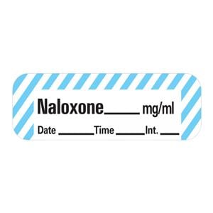 Anesthesia Label DTI Naloxone mg/ml White/Blue 1-1/2x1/2" 600/Rl