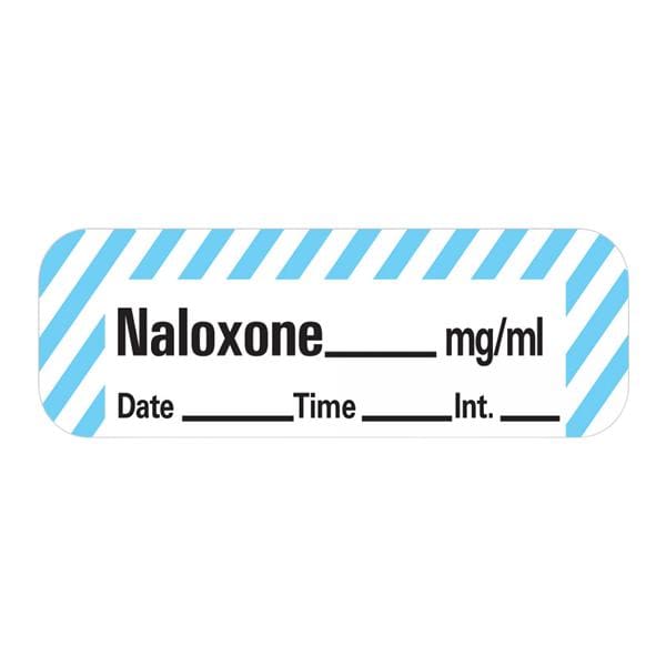 Anesthesia Label DTI Naloxone mg/ml White/Blue 1-1/2x1/2" 600/Rl