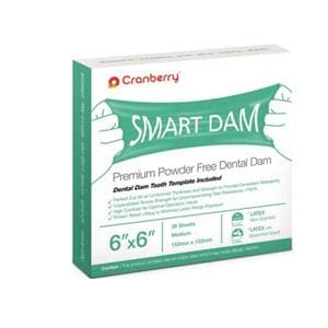 Smart Dam Latex Rubber Dam 6 in x 6 in Unscented 36/Bx