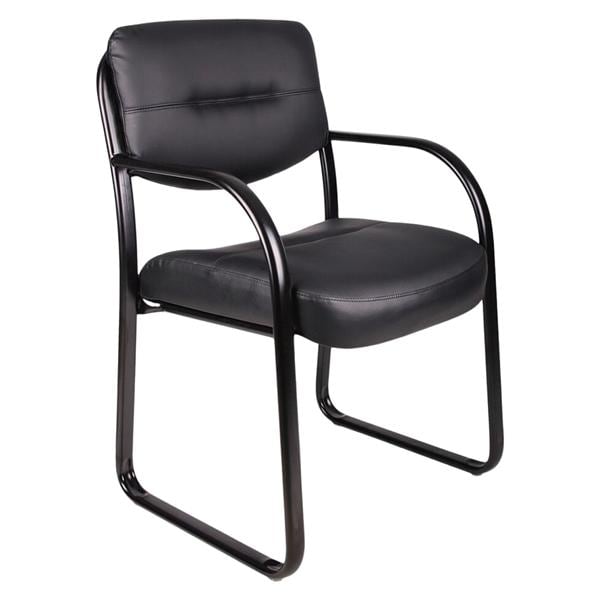 Chair Guest Leather Black 250Lb Capac Ea Ea