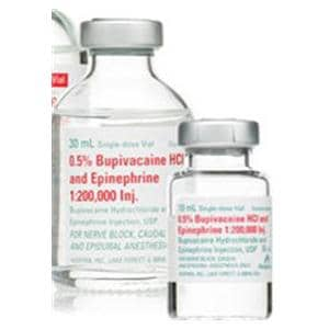 Bupivacaine HCl Epinephrine Injection 0.5% 1:200,000 PF SDV 30mL 25/Bx