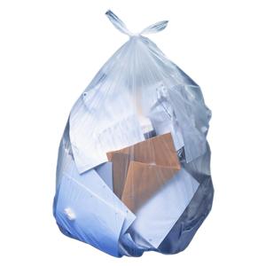 Trash Bag LLDPE 1-1/10mil Super Heavy Flat Pack Clear 60 Gallon 100/Ca