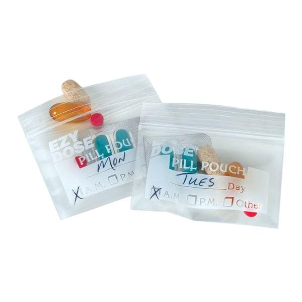 Ezy-Dose Pill Pouch Plastic 7x4x1" Clear 6/Pk