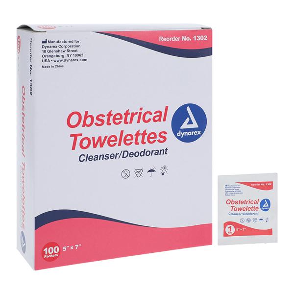 Obstetrical Towelette Alcohol 5% Skin Scented 5x7" 100/Bx