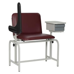 Blood Draw Chair Burgundy Steel 450lb Capacity Ea