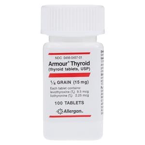 Armour Thyroid Tablets 1/4 Grain 15mg Bottle 100/Bt 100/Bt