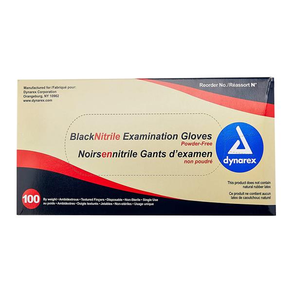 Dynarex Nitrile Exam Gloves Large Black Non-Sterile