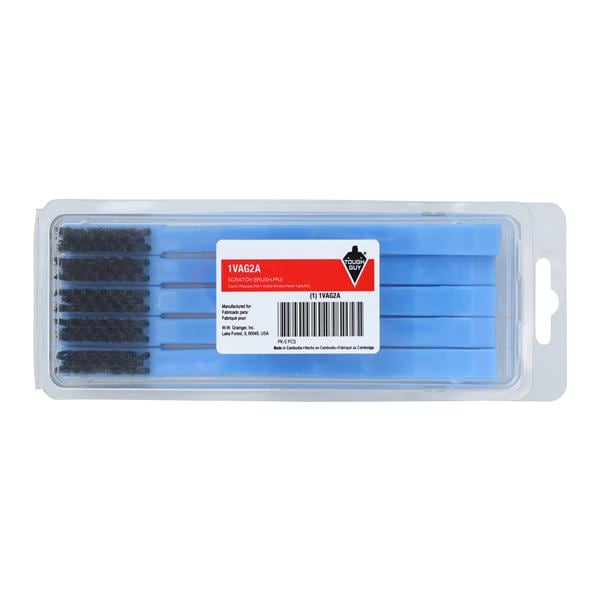 Tough Guy Scratch Brush Stainless Steel Bristle 3x7" Plastic Handle 5/Pk