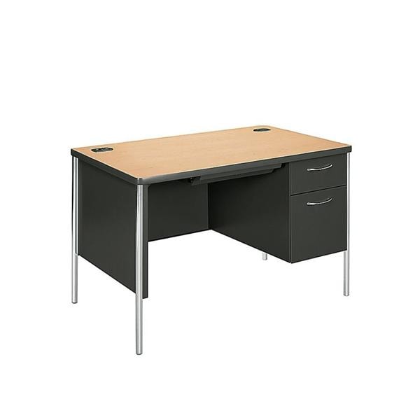 Right-Pedestal Desk 29 in x 48 in x 30 in Maple/Charcoal Ea