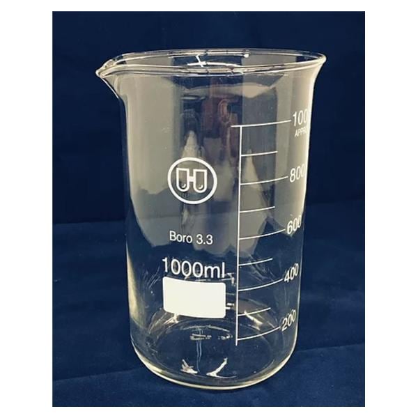 High Wall Beaker Borosilicate Glass Clear 1L Ea