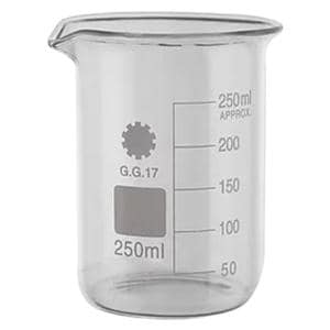 Beaker Glass Clear 250mL Ea