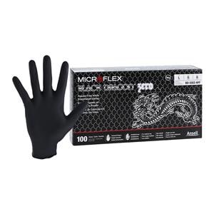 MICROFLEX Black Dragon Zero Nitrile Exam Gloves Large Standard Black Non-Sterile