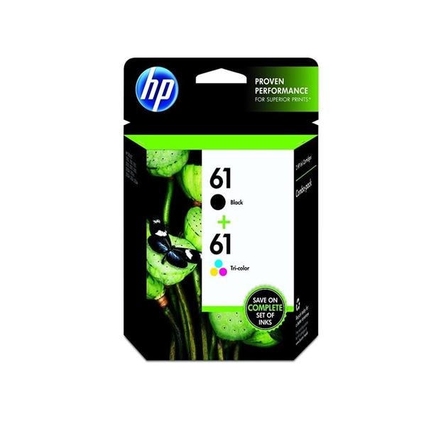 HP 61 Black/Tricolor Original Ink Cartridges (CR259FN) 2/Pack 2/Pk