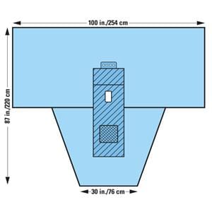 Drape Cystoscopy Fenestrated 100x30x87" T-Style 20/Ca