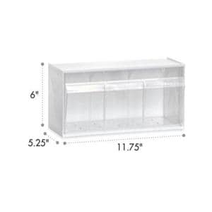 Tilt Bin Clear Polystyrene With 3 Removable Dividers 11-3/4" Ea