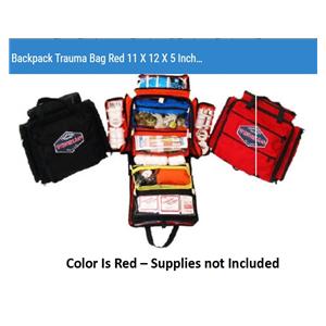 Emergency Response Pack 12x14x5" Red Zipper Closure Two Handles