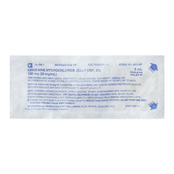 Lidocaine Urojet HCl Topical Jelly 2% PF Prefilled Syringe 5mL 25/Package