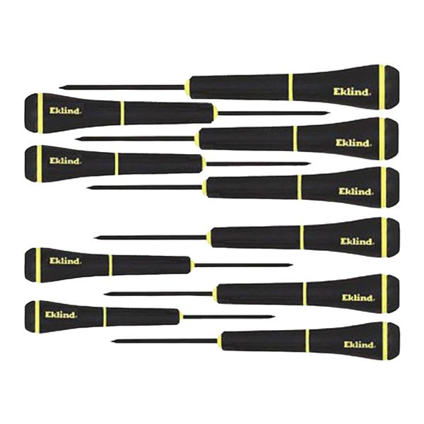 Eklind 10-Piece Screwdriver Set Slotted/Phillips Tips 1-4mm Ea