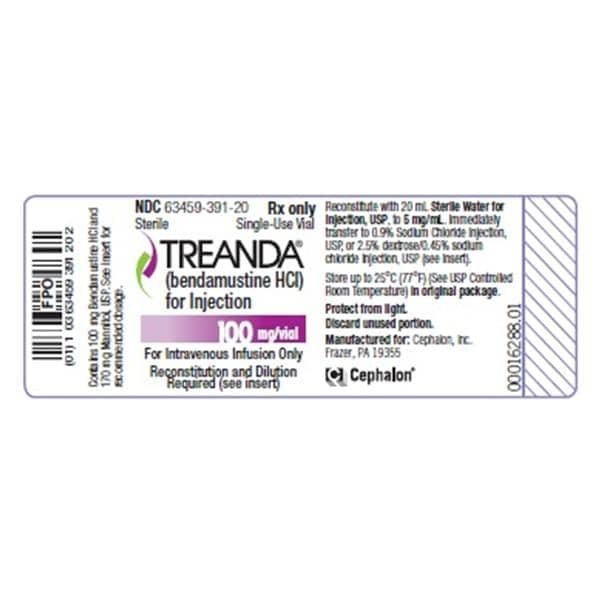 Treanda HCl 100mg/Vl Powder Ea