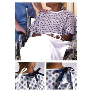 Patient Gown Adult Blue / Mauve Pacifica Ea