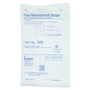 30x24" Sterile Pain Management Drape 4x8" Fenestrated