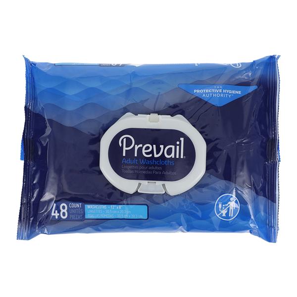 Prevail Wet Washcloth Adult White Disposable Scented Latex-Free 12x8" 12x48/Ca