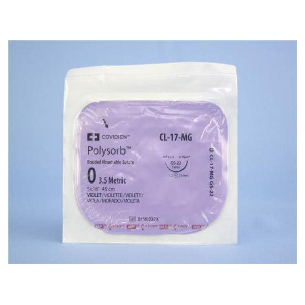 Polysorb Suture 0 18" Polyester Braid GS-22 Violet 12/Ca