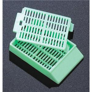 Tissue Embedding Cassette Green Attached Lid Rectangular 1000/Ca