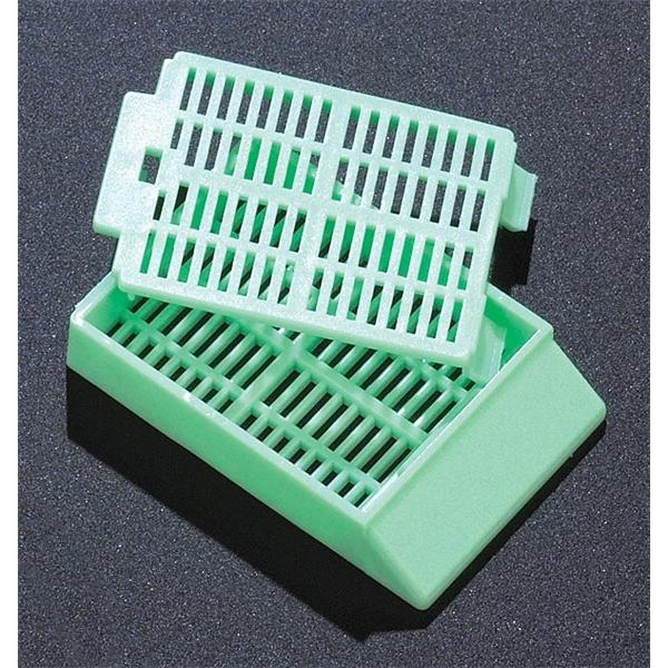 Tissue Embedding Cassette Green Attached Lid Rectangular 1000/Ca