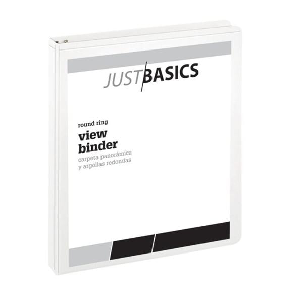 Just Basics Basic Round-Ring View Binder 1 in Rings White Ea