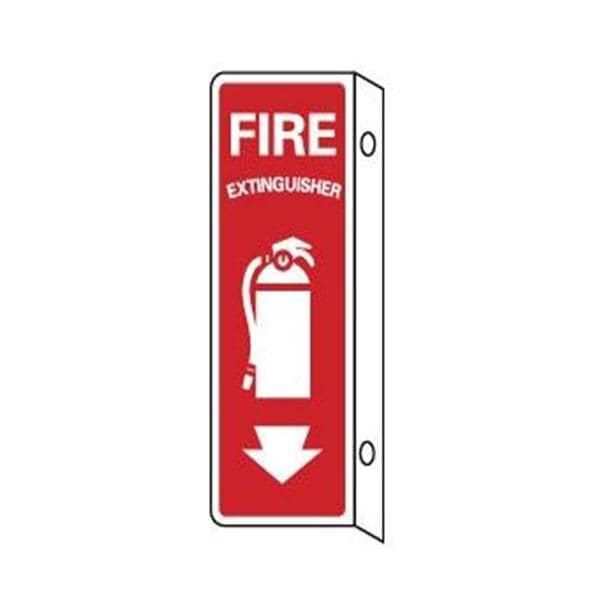 Sign Fire Extinguisher DblSide 12x4" Ea Ea