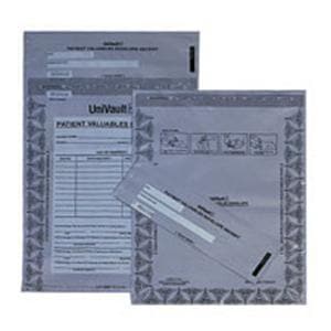 Univault PressNClose Patient Valuables Envelope Gray 9x12