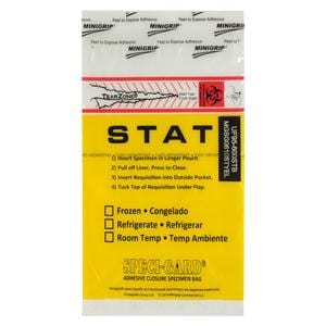 Speci-Gard Biohazard Bag Yellow/STAT Press n Close/Liquid Tight W/ 2Pckt 1000/Ca