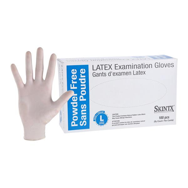 SkinTX Latex Exam Gloves Large White Non-Sterile