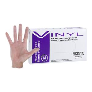 SkinTX Vinyl Exam Gloves Medium White Non-Sterile, 10 BX/CA