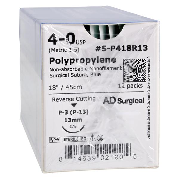 Unify Suture 4-0 18" Polypropylene Monofilament P-3 Blue 12/Bx