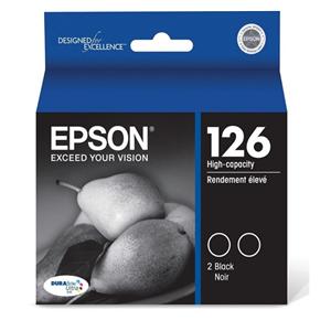 Epson 126 DuraBrite Ultra High-Capacity Blk Ink Cartridge 2/Pack 2/Pk