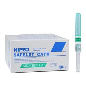 Safelet IV Catheter Safety 18 Gauge 1-1/4" Green 50/Bx