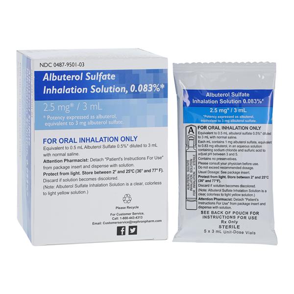 Albuterol Inhalation Solution 0.083% Vial 3mL 30/Bx