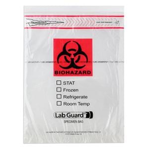 Lab Guard Specimen Transport Bag Clear Zip Closure With Document Pouch 1000/Ca