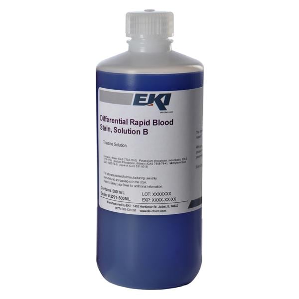 Stain Solution B Differential Rapid Blood Blue 500mL Ea