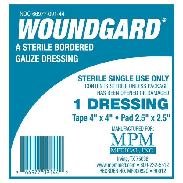 WoundGard Gauze Bordered Dressing 4x4" Sterile Square Non-Adherent